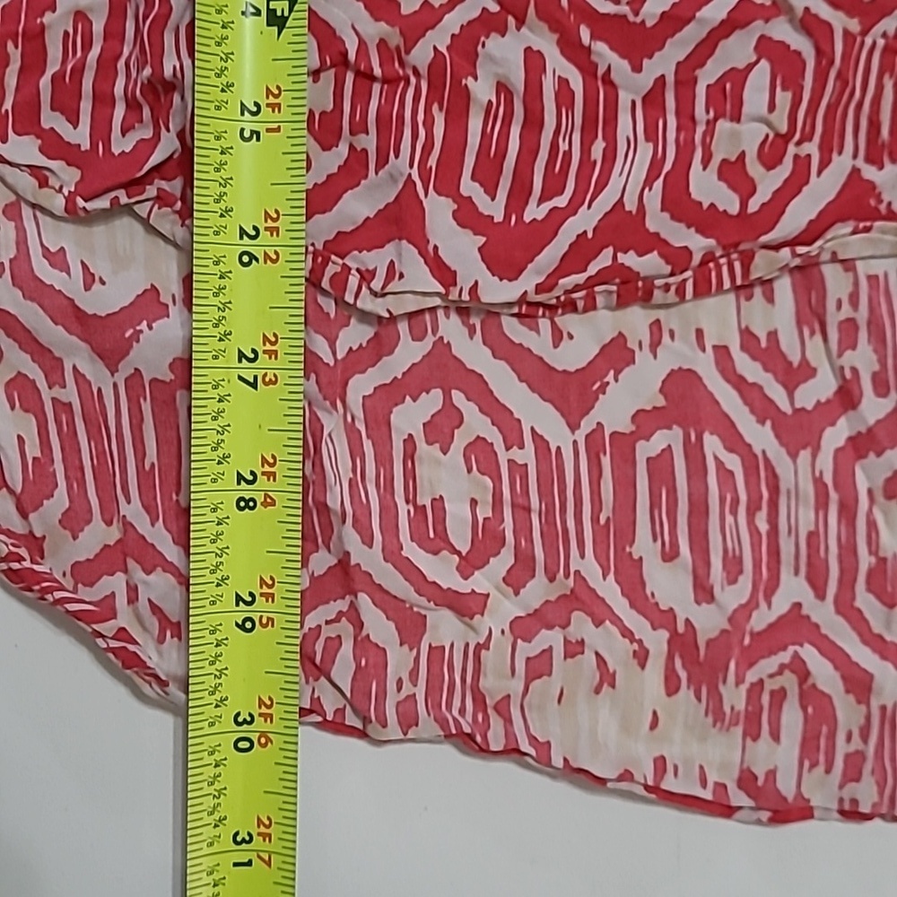 Bit & Bridle Light Red, Tan & White Patterned Blouse size 3X - Picture 7 of 7